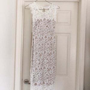 Engagement white laced dress